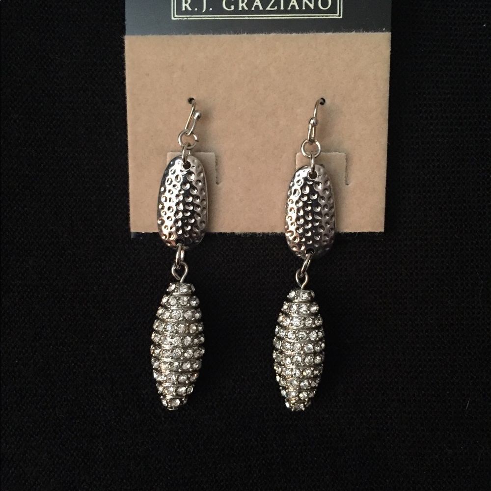 Pave double drop earrings by R.J. Graziano